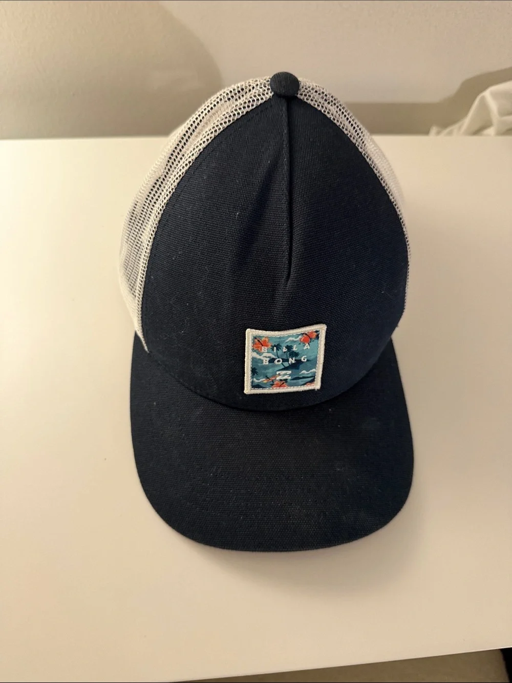 Billabong Navy and White Mesh Trucker Hat